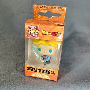 Pocket Pop Dragon Ball Z Super Saiyan Trunks With Sword Keychain Mini Anime